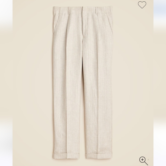 NWT J. Crew Men's Crosby Classic-fit pleated suit pant in linen herringbone Sz34